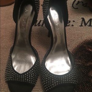 Aldo Rhinestone Black Pumps